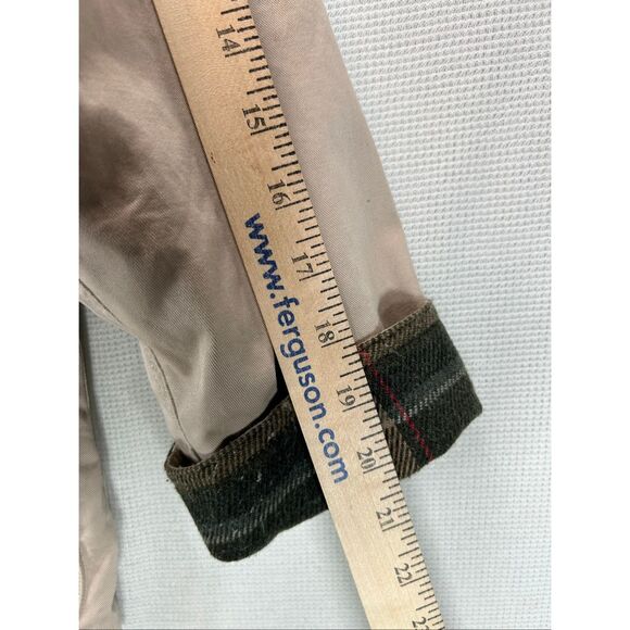 Vtg Barn Coat Women’s XL Tan Canvas Corduroy Collar Plaid Lined Utility Pockets - Picture 8 of 15